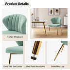 Chaise d'appoint en velours bleu marine / noir / ivoire / sauge / rose / vert / jaune / violet avec piètement en métal, lot de 4