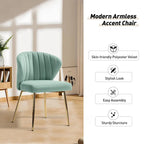 Chaise d'appoint en velours bleu marine / noir / ivoire / sauge / rose / vert / jaune / violet avec piètement en métal, lot de 4