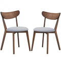 Set of 2 Dining Chair Upholstered Curved Back Side - 18 x 23 x 32 (L x W x H)