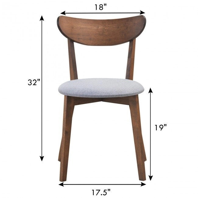 Chaises de salle à manger incurvées rembourrées Mid-Century en noyer, lot de 2