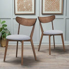 Chaises de salle à manger incurvées rembourrées Mid-Century en noyer, lot de 2