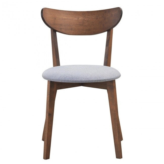 Chaises de salle à manger incurvées rembourrées Mid-Century en noyer, lot de 2