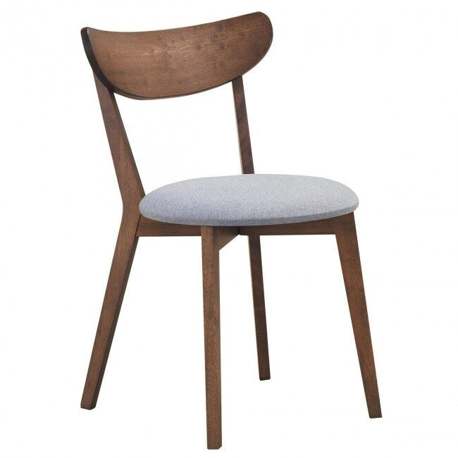 Chaises de salle à manger incurvées rembourrées Mid-Century en noyer, lot de 2