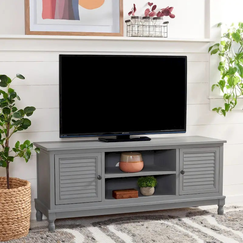 Meuble TV 2 portes 1 étagère - 47 L x 16 P x 20 H
