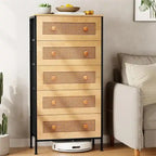 Rattan Dresser Storage Tower - 11.81D x 23.23W x 45.67H