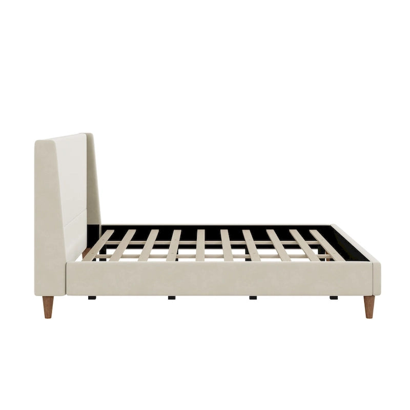 Lit plateforme rembourré en bouclette moderne par