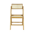 Chaise pliant vintage en bois et rotin du milieu du siècle avec dossier réglable (lot de 2)