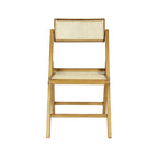 Chaise pliant vintage en bois et rotin du milieu du siècle avec dossier réglable (lot de 2)