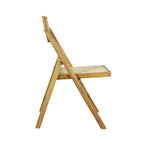 Chaise pliant vintage en bois et rotin du milieu du siècle avec dossier réglable (lot de 2)