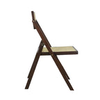 Chaise pliant vintage en bois et rotin du milieu du siècle avec dossier réglable (lot de 2)