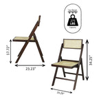 Chaise pliant vintage en bois et rotin du milieu du siècle avec dossier réglable (lot de 2)