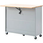Îlot de cuisine 112 cm bleu marine/bleu-gris/blanc avec LED, portes coulissantes en verre et armoire basculante