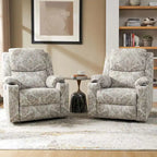 Fauteuil inclinable électrique chauffant avec massage Larry Traditional Floral Dual Motor et assistance au lever (ensemble de 2)