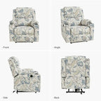 Fauteuil inclinable électrique chauffant avec massage Larry Traditional Floral Dual Motor et assistance au lever (ensemble de 2)