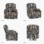 Fauteuil inclinable électrique chauffant avec massage Larry Traditional Floral Dual Motor et assistance au lever (ensemble de 2)