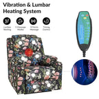Fauteuil inclinable électrique chauffant avec massage Larry Traditional Floral Dual Motor et assistance au lever (ensemble de 2)