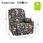 Fauteuil inclinable électrique chauffant avec massage Larry Traditional Floral Dual Motor et assistance au lever (ensemble de 2)