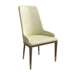 Chaise de salle à manger à dossier haut en cuir gris foncé/taupe/brun moka/crème avec pieds dorés, 1 personne