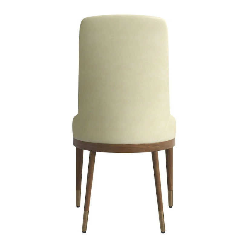 Chaise de salle à manger à dossier haut en cuir gris foncé/taupe/brun moka/crème avec pieds dorés, 1 personne