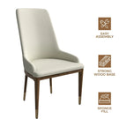 Chaise de salle à manger à dossier haut en cuir gris foncé/taupe/brun moka/crème avec pieds dorés, 1 personne