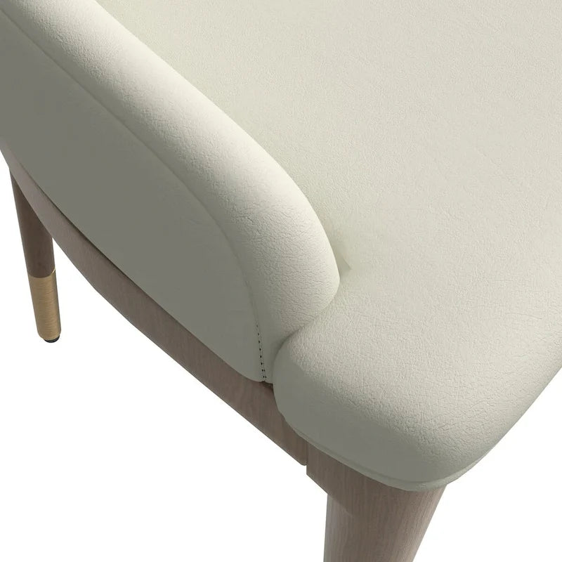 Chaise de salle à manger à dossier haut en cuir gris foncé/taupe/brun moka/crème avec pieds dorés, 1 personne