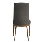 Chaise de salle à manger à dossier haut en cuir gris foncé/taupe/brun moka/crème avec pieds dorés, 1 personne
