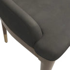 Chaise de salle à manger à dossier haut en cuir gris foncé/taupe/brun moka/crème avec pieds dorés, 1 personne