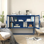 Stylish Tempered Glass Cabinet Credenza with 2 Fluted Glass Doors