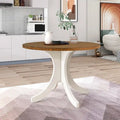 Table à manger ronde en bois massif, Noyer/Brun, 42" de diamètre, 4 places