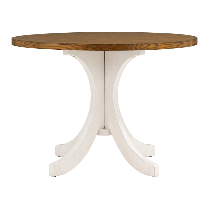 Table à manger ronde en bois massif, Noyer/Brun, 42" de diamètre, 4 places
