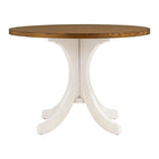 Table à manger ronde en bois massif, Noyer/Brun, 42" de diamètre, 4 places