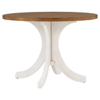 Table à manger ronde en bois massif, Noyer/Brun, 42" de diamètre, 4 places