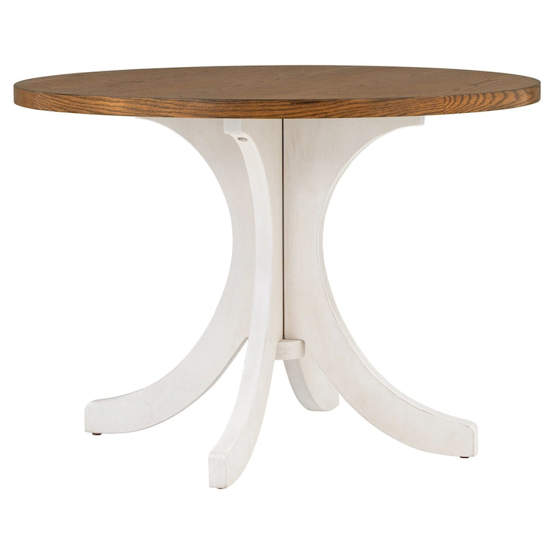 Table à manger ronde en bois massif, Noyer/Brun, 42" de diamètre, 4 places