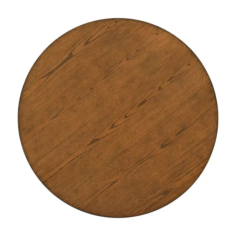 Table à manger ronde en bois massif, Noyer/Brun, 42" de diamètre, 4 places