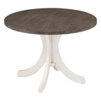 Table à manger ronde en bois massif, Noyer/Brun, 42" de diamètre, 4 places