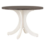 Table à manger ronde en bois massif, Noyer/Brun, 42" de diamètre, 4 places