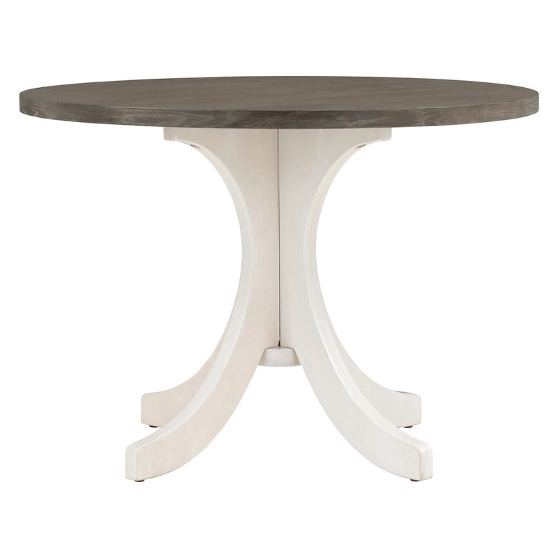 Table à manger ronde en bois massif, Noyer/Brun, 42" de diamètre, 4 places