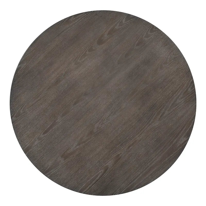 Table à manger ronde en bois massif, Noyer/Brun, 42" de diamètre, 4 places
