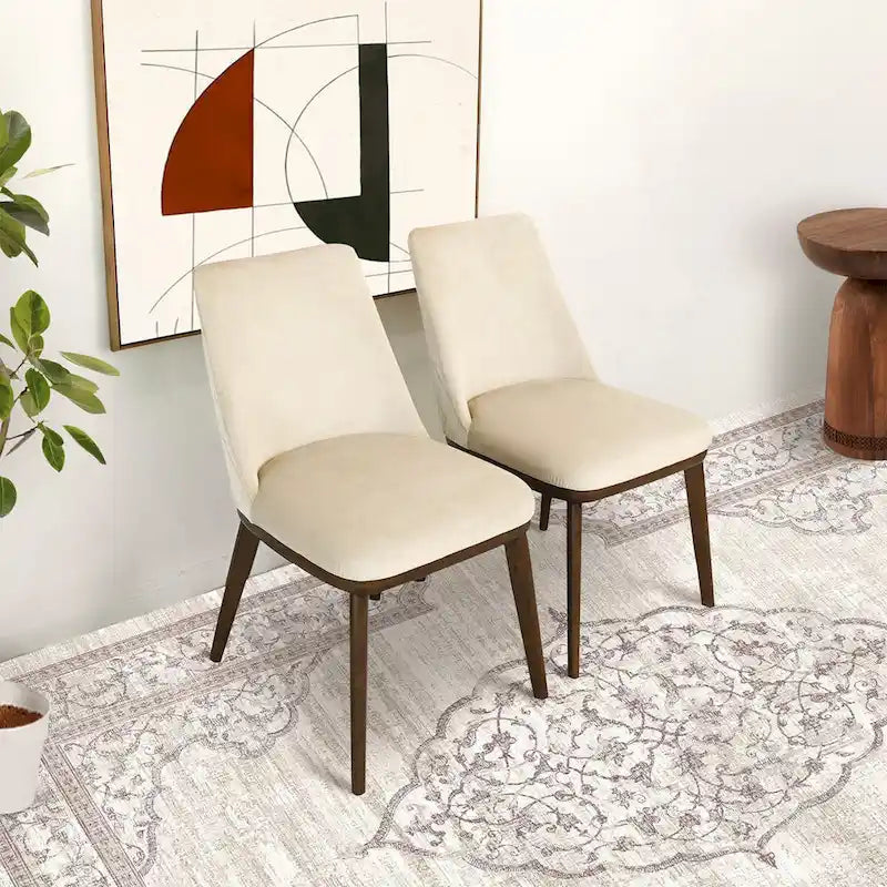  Mid-Century Modern Dining Chair Velvet (Set of 2)