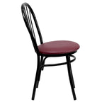 Lot de 2 chaises en métal à dossier en éventail - Siège en vinyle - 40,6 L x 50,8 P x 87,6 H cm