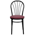 Lot de 2 chaises en métal à dossier en éventail - Siège en vinyle - 40,6 L x 50,8 P x 87,6 H cm