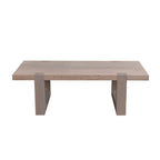 Table basse rustique en orme gris avec pieds traîneau