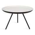 Table Basse Ronde en Métal Blanc/Noir ou Blanc/Or, 63,5 cm de Diamètre