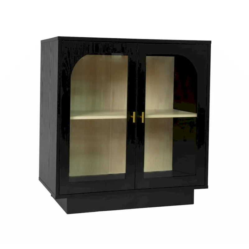 Meuble de rangement blanc/noir avec portes en acrylique transparent