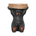 Table d'appoint sur pied Ours de forêt rustique noir, 52,8 cm H