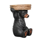 Table d'appoint sur pied Ours de forêt rustique noir, 52,8 cm H