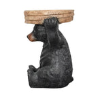 Table d'appoint sur pied Ours de forêt rustique noir, 52,8 cm H