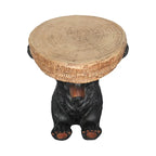 Table d'appoint sur pied Ours de forêt rustique noir, 52,8 cm H