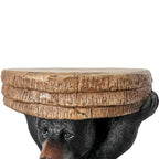 Table d'appoint sur pied Ours de forêt rustique noir, 52,8 cm H