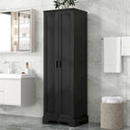 Meuble de rangement à 2 portes avec finition bois noir et étagère réglable, MDF
